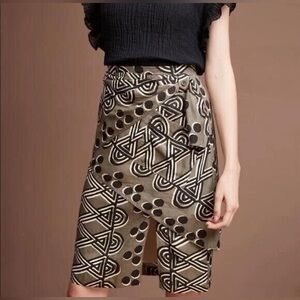 Maeve Tribal Print Faux Wrap Skirt